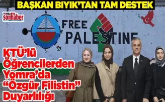 KTÜ’lü Öğrencilerden Yomra’da  “Özgür Filistin” Duyarlılığı