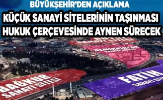 KÜÇÜK SANAYİ SİTELERİNİN TAŞINMASI HUKUK ÇERÇEVESİNDE AYNEN SÜRECEK