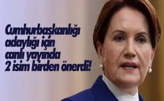 Meral Akşener, cumhurbaşkanı adaylığı için 2 isim verdi!