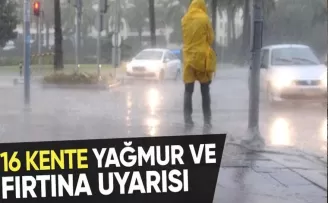 Meteoroloji’den 16 şehre sarı uyarı