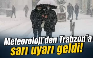 Meteorolojiden Trabzon’a sarı uyarı geldi