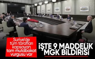 MGK toplantısı sonrası 9 maddelik açıklama