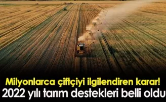 Milyonlarca çiftçiyi ilgilendiren karar! 2022 yılı tarım destekleri belli oldu