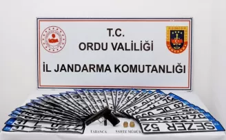 Ordu'da iş yerinde 52 sahte plaka ele geçirilen kişi tutuklandı