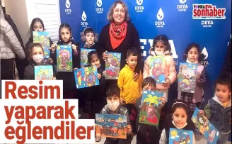 Resim yaparak eğlendiler