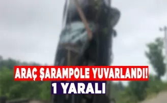 Rize’de araç şarampole yuvarlandı! 1 yaralı