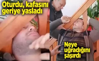 Rize'de bir kişinin kafası merdiven korkuluğuna böyle sıkıştı