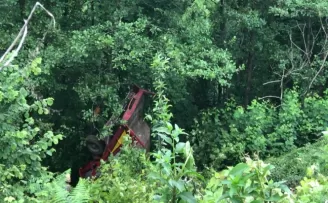 Rize’de şarampole yuvarlanan kamyonetin sürücüsü yaralandı