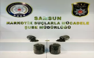 Samsun’da durdurulan yolcu otobüsünde 7,5 kilogram uyuşturucu ele geçirildi
