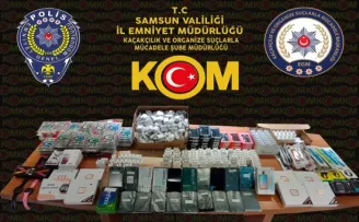Samsun'da gümrük kaçağı cep telefonu ile aksesuarlar ele geçirildi