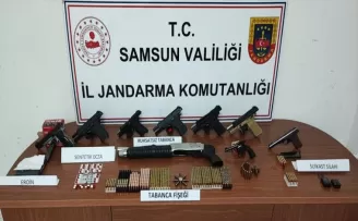 Samsun’da ruhsatsız 10 silah ele geçirildi