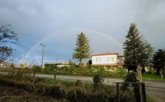 Samsun’da sağanağın ardından gökkuşağı oluştu