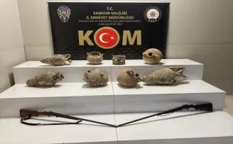Samsun'da tarihi eser operasyonunda 8 amfora ele geçirildi