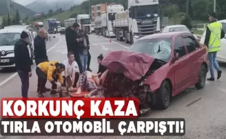 Samsun’da tırla otomobil çarpıştı! Sürücü yaralandı