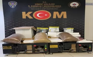 Sinop'ta 53 bin 400 bandrolsüz makaron ele geçirildi