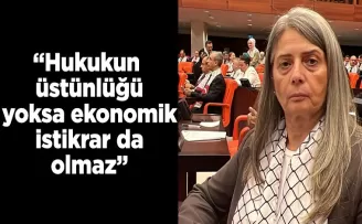 Suiçmez: “Hukukun üstünlüğü yoksa ekonomik istikrar da olmaz”