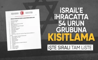 Ticaret Bakanlığı açıkladı: İsrail’e ihracat kısıtlaması