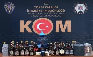 Tokat’ta sahte içki operasyonu düzenlendi
