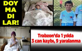 Trabzon’da 1 yılda 3 can kaybı, 9 yaralanma…