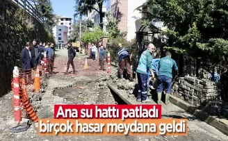 Trabzon’da ana su hattı patladı