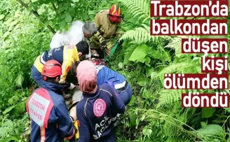 Trabzon'da balkondan düşen kişi yamaçtan yuvarlandı