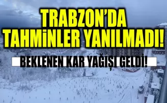 Trabzon’da beklenen kar yağışı başladı...