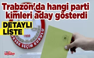 Trabzon’da hangi parti kimleri aday gösterdi