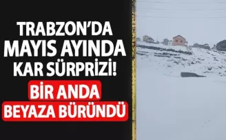 Trabzon’da Mayıs ayında kar sürprizi! Bir anda beyaza büründü
