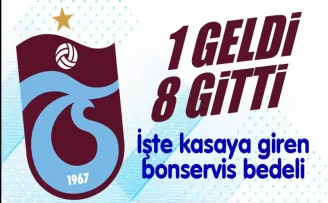 Trabzonspor’da 1 geldi, 8 gitti! İşte kasaya giren bonservis bedeli