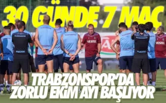 Trabzonspor'da, zorlu ekim ayı başlıyor