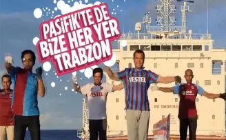 Trabzonspor formasıyla Pasifik Okyanusu'nda dans