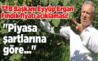 TTB Başkanı Eyyüp Ergan Fındık fiyatı açıklaması! “Piyasa şartlarına göre...“