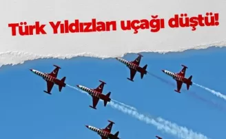 Türk Yıldızları uçağı düştü!
