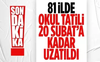 Türkiye genelinde okullar 20 Şubat’a kadar tatil edildi