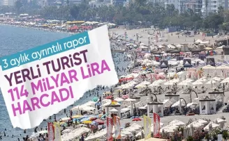 Yerli turistler 2023’ün üçüncü çeyreğinde yaklaşık 114 milyar lira harcadı