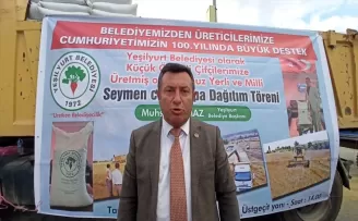 Yeşilyurt Belediyesinden çiftçilere 20 ton arpa tohumu desteği