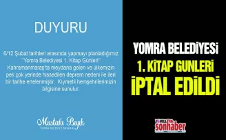 Yomra Belediyesi  1. Kitap Günleri iptal edildi