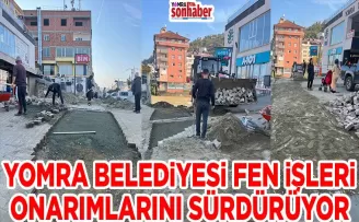 YOMRA BELEDİYESİ FEN İŞLERİ ONARIMLARINI SÜRDÜRÜYOR