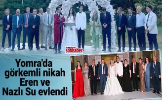 Yomra’da görkemli nikah: Eren ve Nazlı Su evlendi