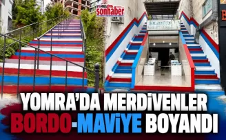 Yomra’da Merdivenler Bordo-Maviye Boyandı