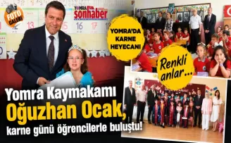Yomra Kaymakamı Oğuzhan Ocak, karne günü öğrencilerle buluştu! Renkli anlar...