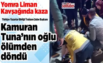 Yomra Liman Kavşağında Kaza Ölümden döndü