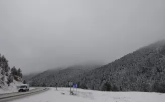 Zigana Dağı'nda kar ve sis etkili oldu