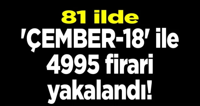 81 İlde geniş çaplı operasyon! ’ÇEMBER-18’ ile 4995 firari yakalandı!