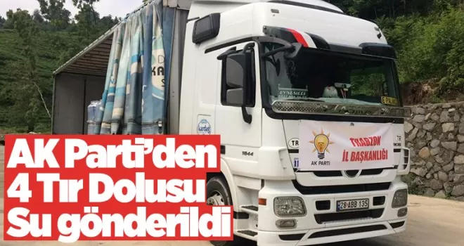 AK Parti Trabzon'dan Artvin'e 4 tır su gönderildi