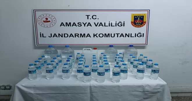 Amasya’da 44 litre sahte içki ele geçirildi
