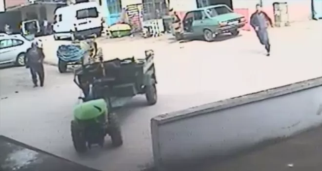 Amasya’da el freni çekilmeden bırakılan “pat pat“ bahçe duvarına çarptı