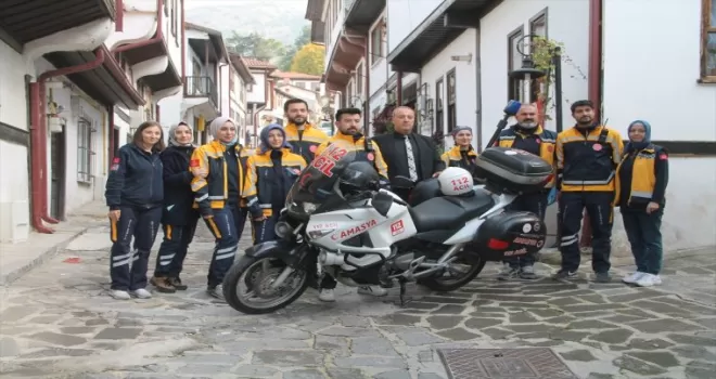 Amasya'da motosiklet ambulansla vakalara kısa sürede ulaşılıyor