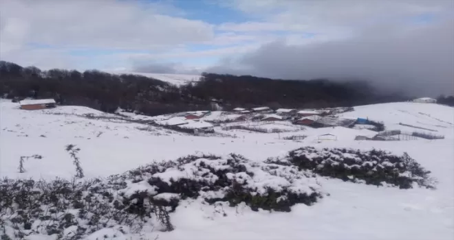 Amasya'nın yüksek kesimlerinde kar etkili oldu
