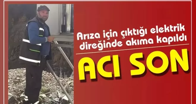 Arıza için çıktığı elektrik direğinde akıma kapıldı
